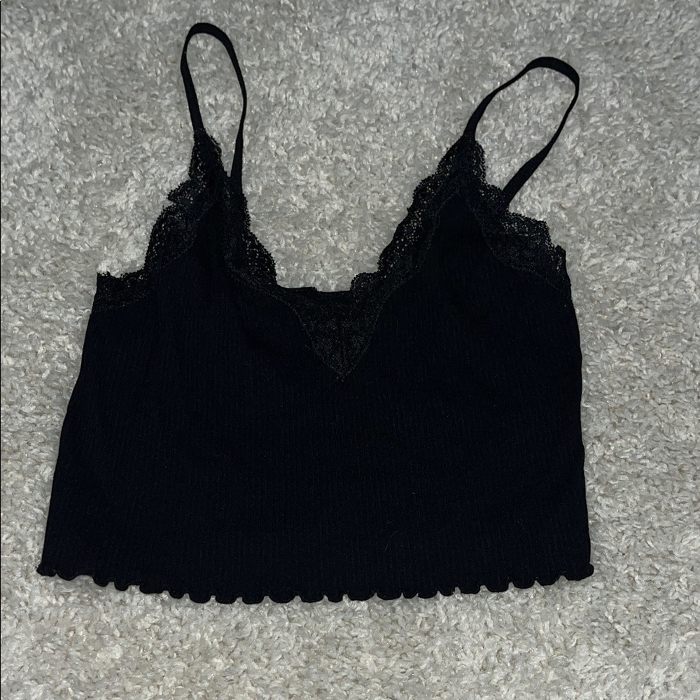 Black Cropped Tank Top